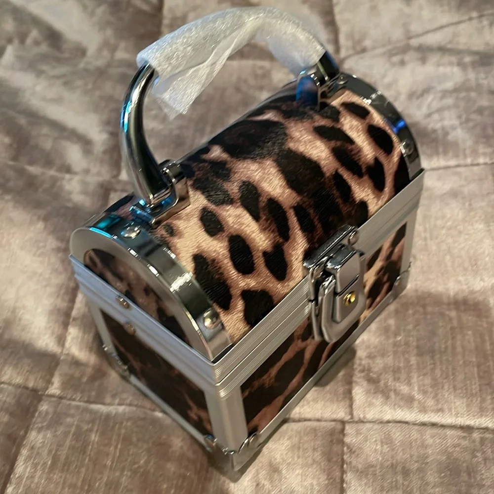 Mini Leopard Print Purse Jewelry Box